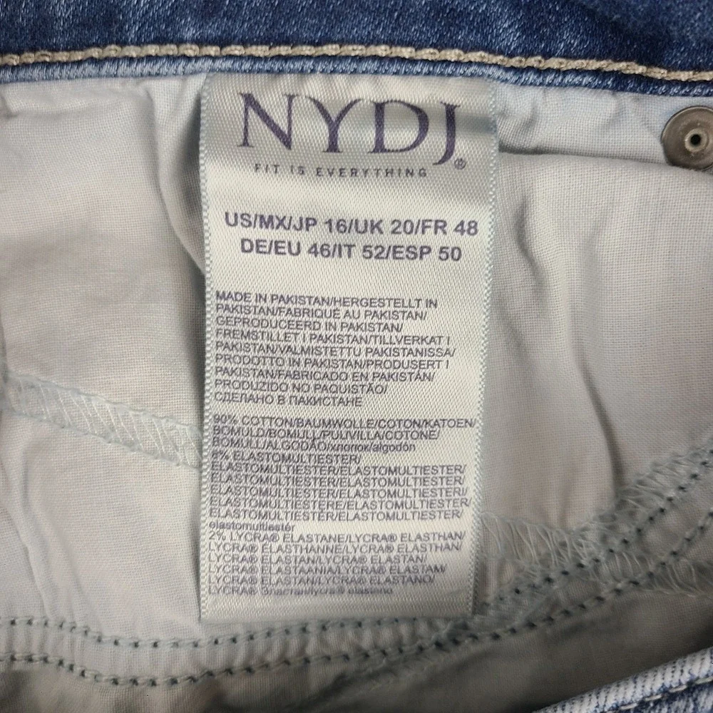 Not Your Daughter Jeans Womens 16 Blue Marilyn Straight Light Wash NYDJ HEMMED